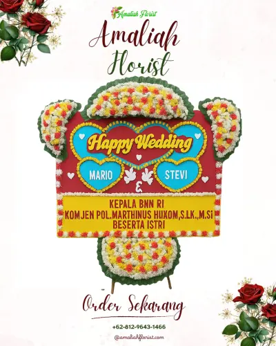 Karangan Papan Bunga Pernikahan di Margaluyu